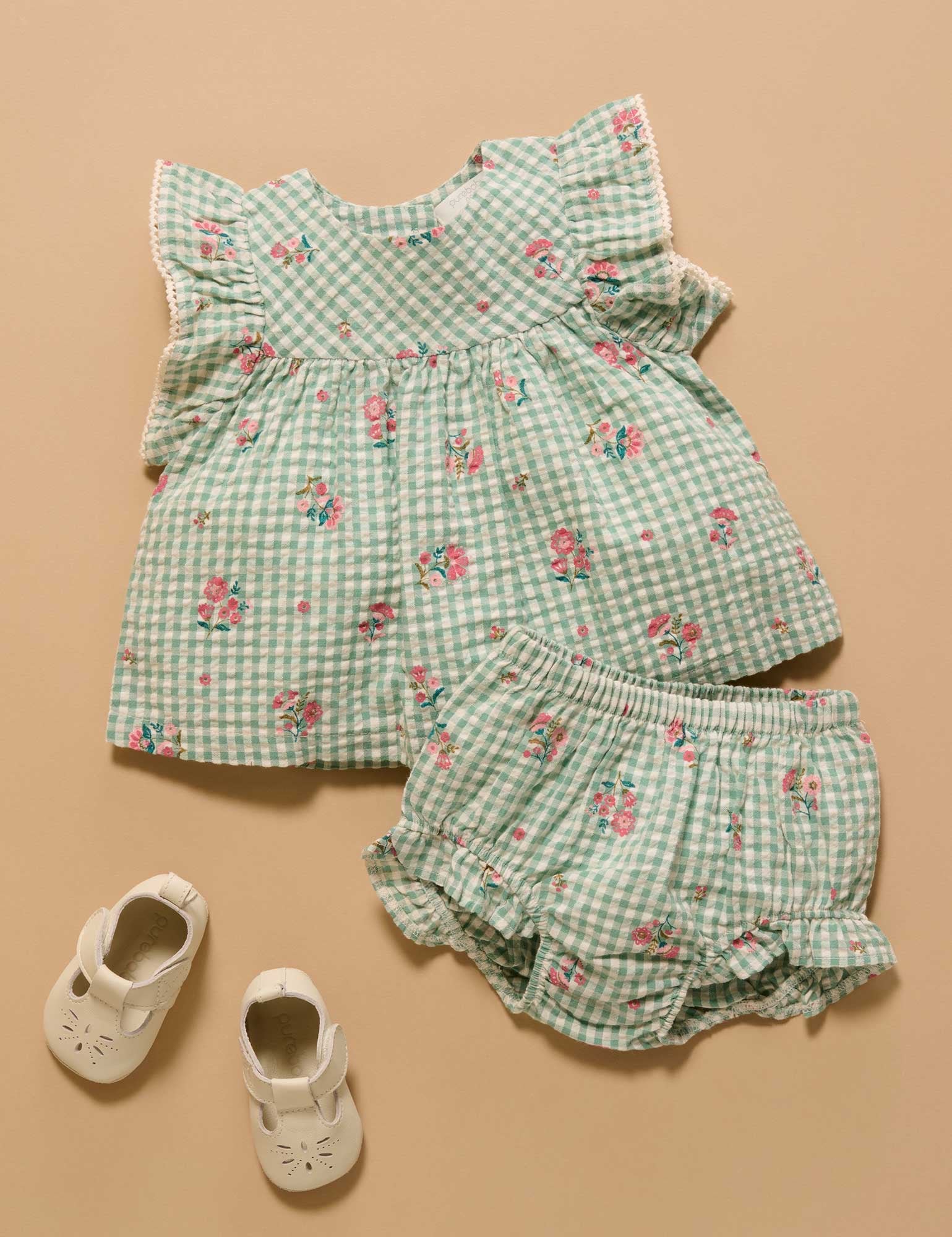 Frida Gingham Bloomer Set