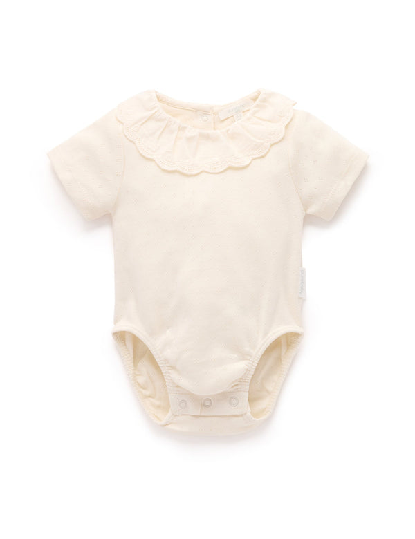 Pointelle Ruffle Bodysuit
