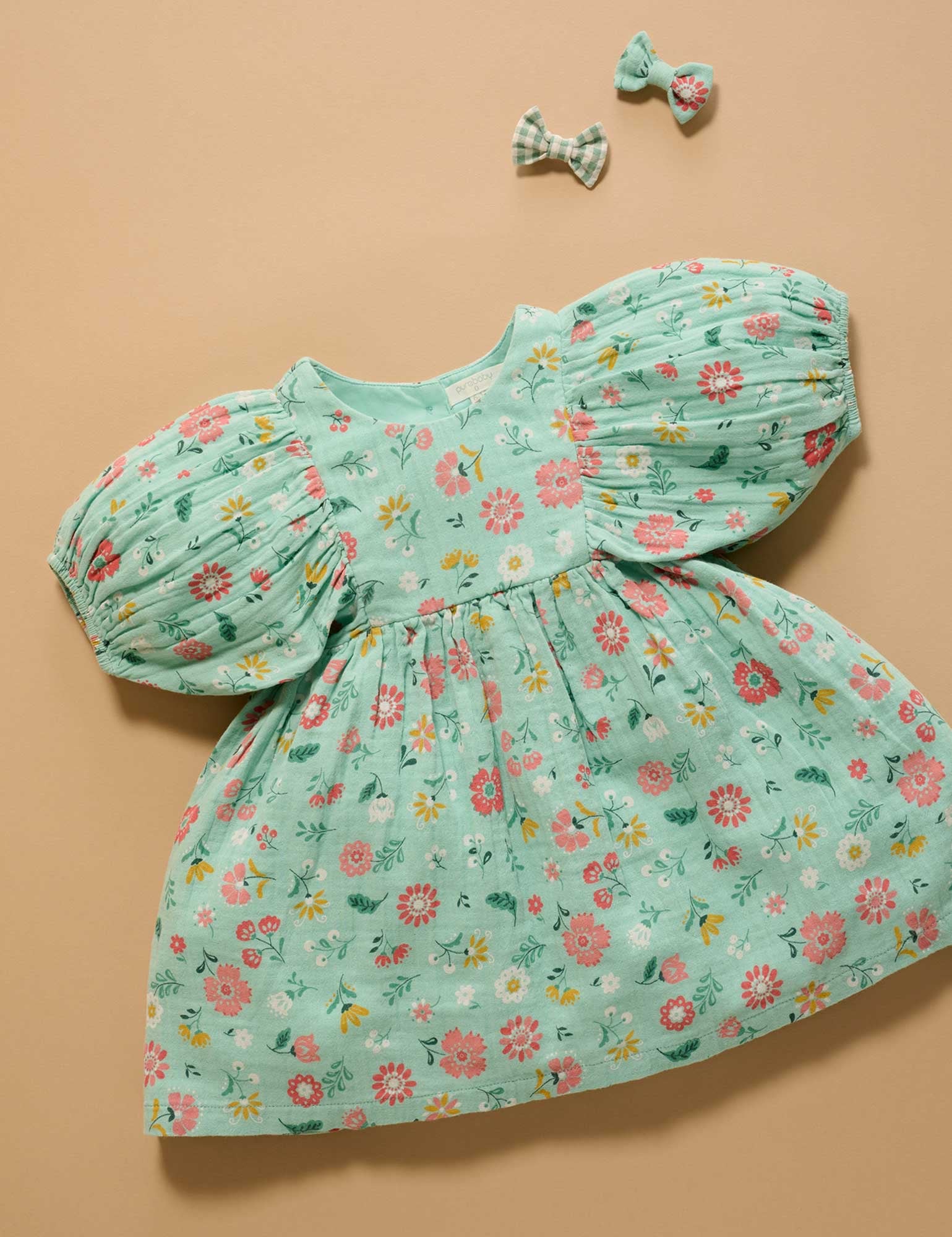 Guava Floral Gathered Dress