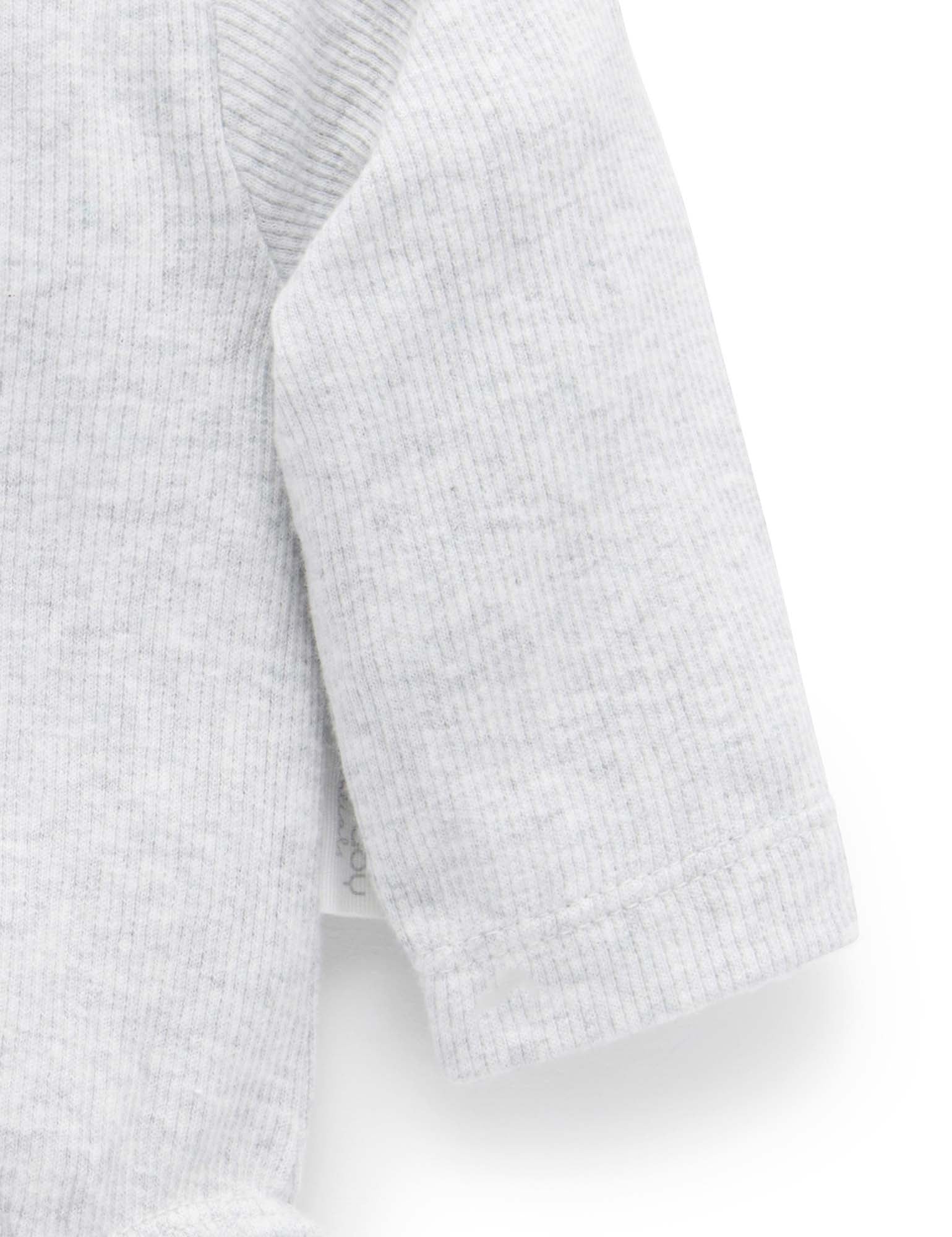 Long Sleeve Ribbed Bodysuit Grey