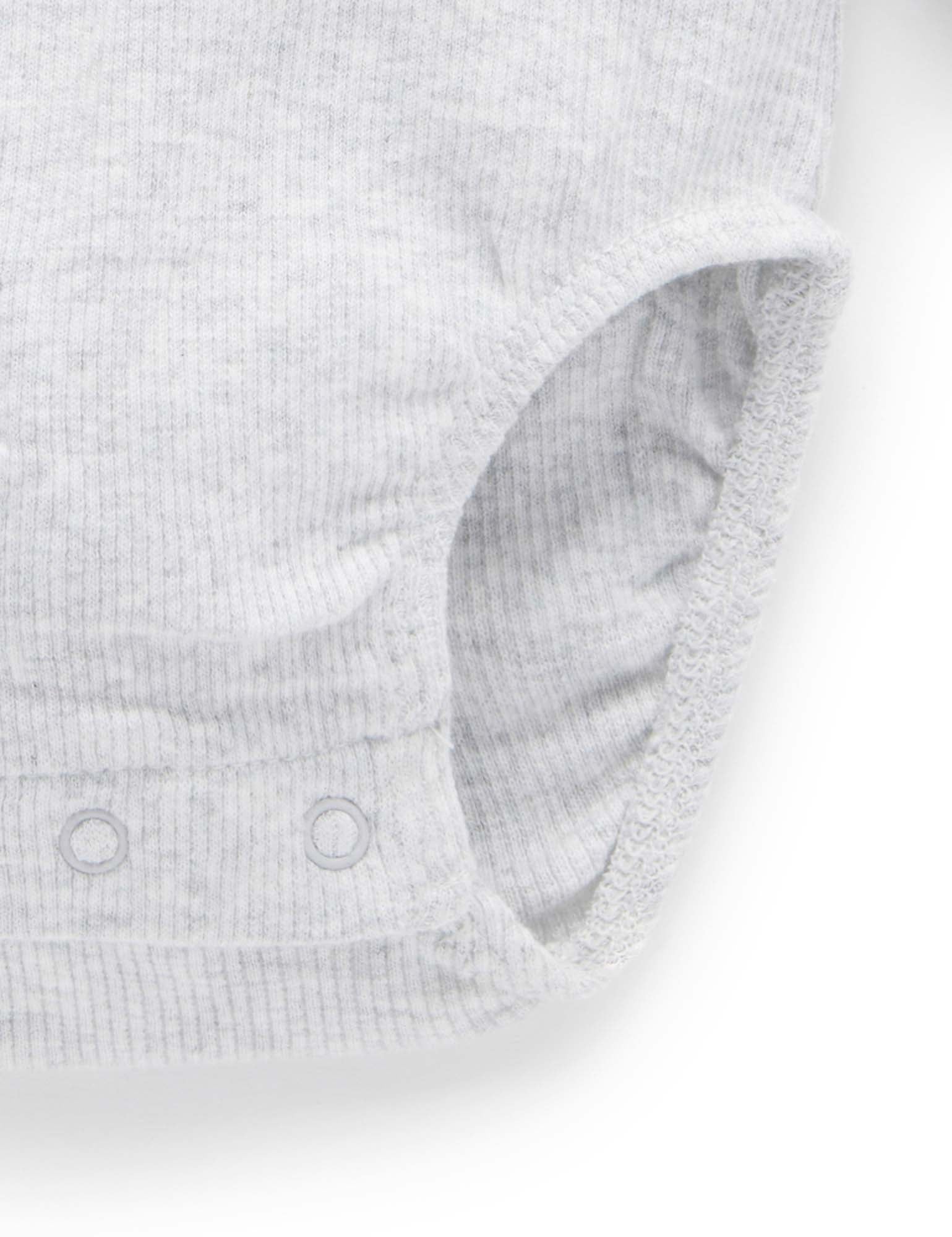 Long Sleeve Ribbed Bodysuit Grey